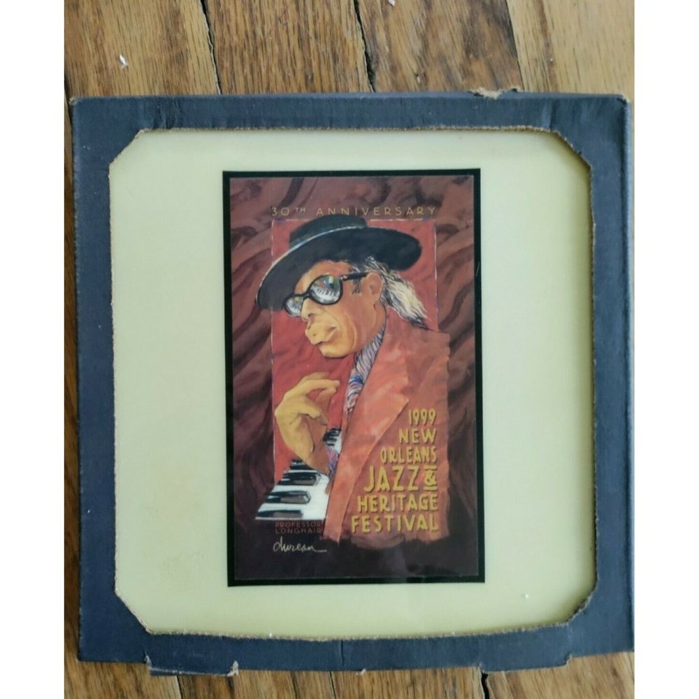 VTG New Orleans Jazz and Heritage Festival Ceramic Art Poster Tile - 1999